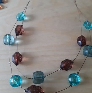 Brown and teal necklace